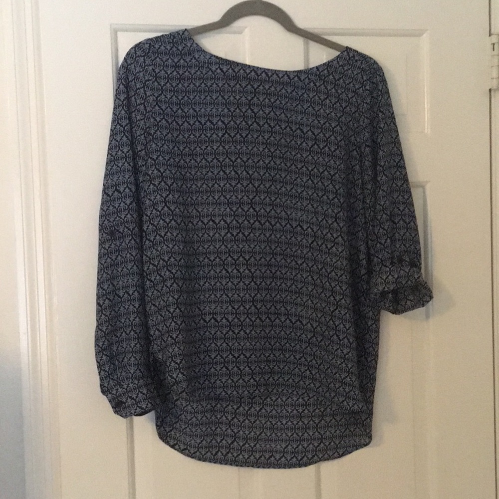 Loft blue patterned blouse